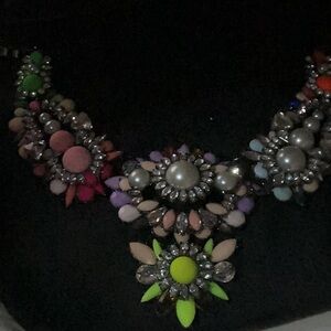 Floral Multicolor Statement Necklace